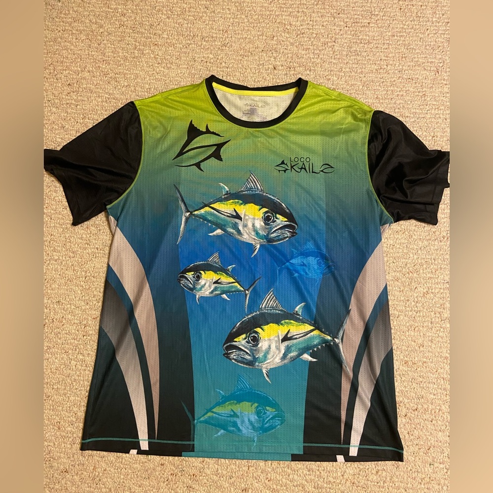 NWOT Mens fishing neon shirt size extra large with cooling material